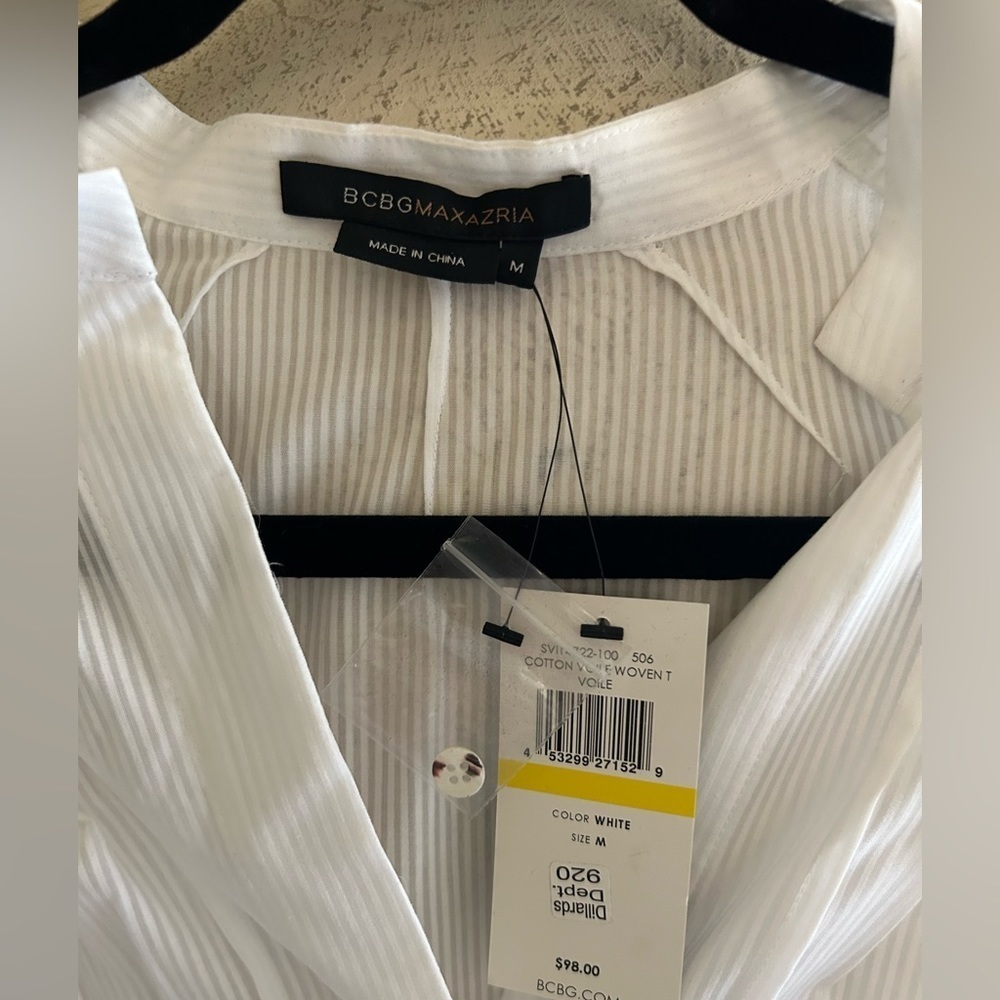 White Button Down Short Sleeve Blouse - Picture 4 of 4